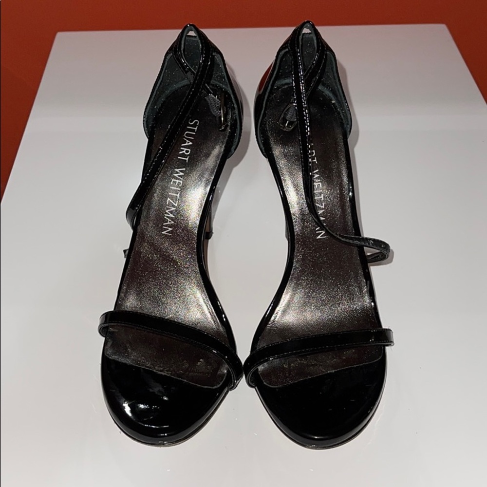 Stuart Weitzman Nudist Patent Black Size 36